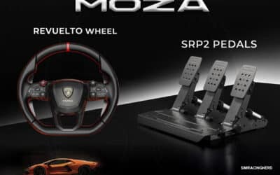 MOZA Racing: Oficjalna kierownica Lamborghini Revuelto i nowy mechanizm korbowy SRP2